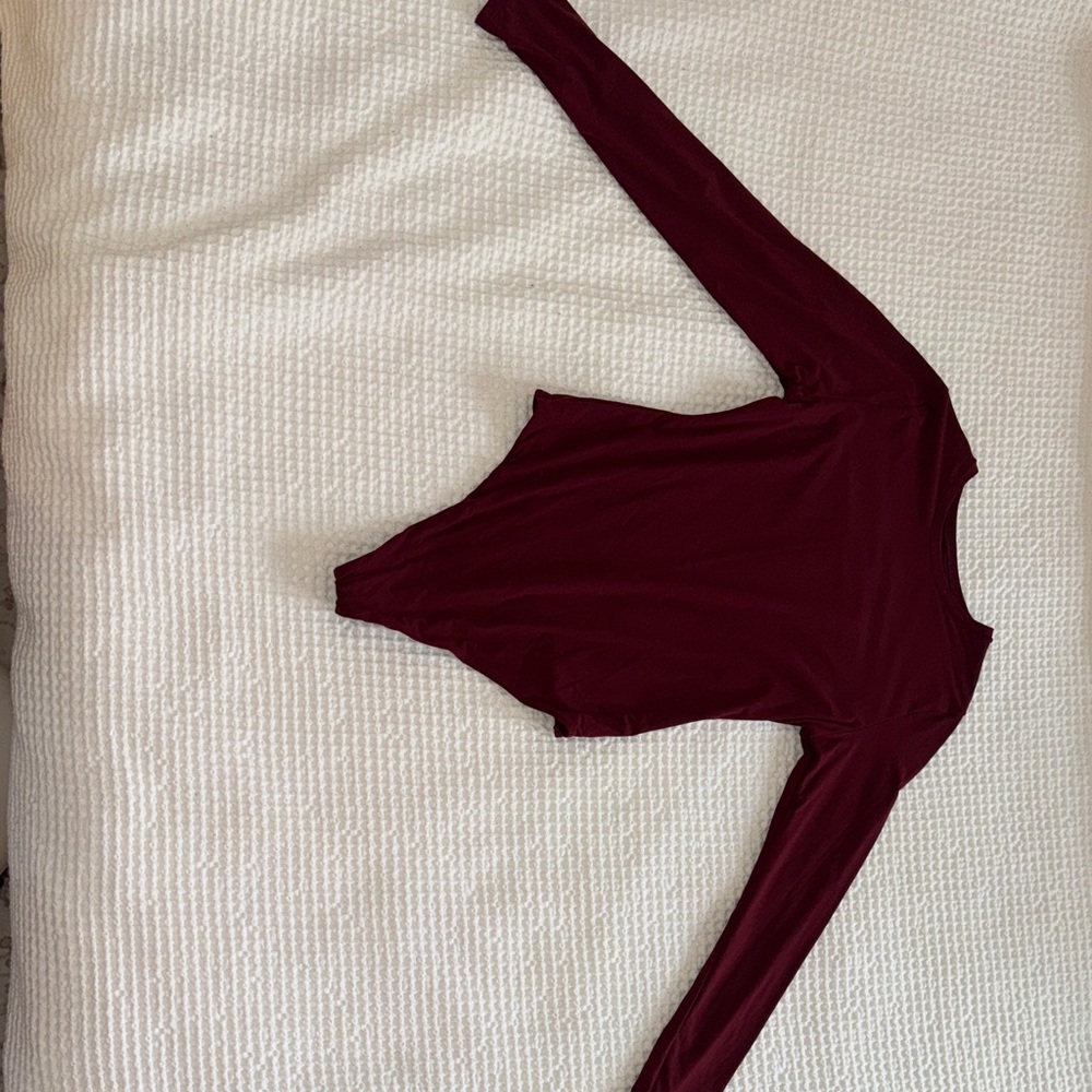 Auden Deep Burgundy Long Sleeve Bodysuit